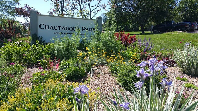Chautauqua park​ sign